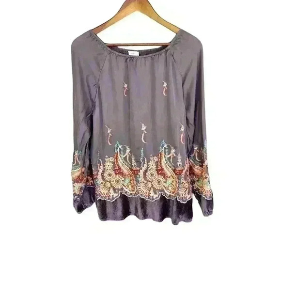 Sundance Boho Embroidered Peasant Top - Picture 1 of 6